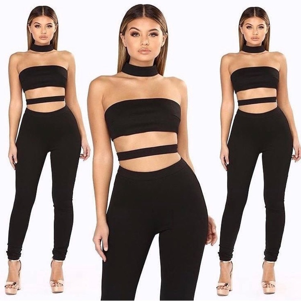 House of CB Celena Jumpsuit Black XS NWOT